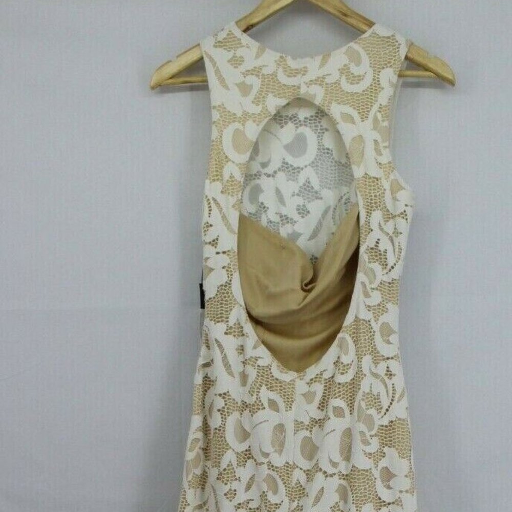 Issue New York Sheer Embroidered Lace Maxi Dress Gown Small Ivory $318 wedding - Picture 8 of 11